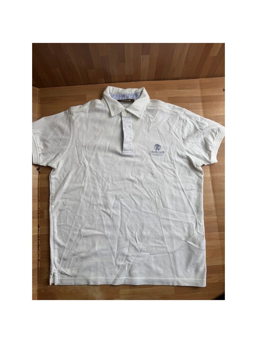 Roberto Cavalli white cotton polo shirt unisex large